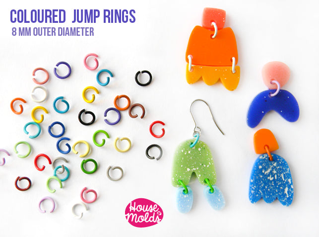 Colours Mix Jump Rings - Diameter 8 mm - Add more fun to your Creations -50 pcs mixed colours