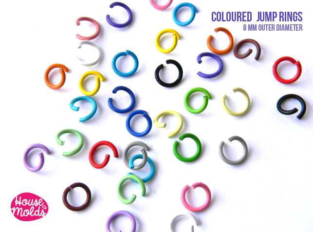 Colours Mix Jump Rings - Diameter 8 mm - Add more fun to your Creations -50 pcs mixed colours