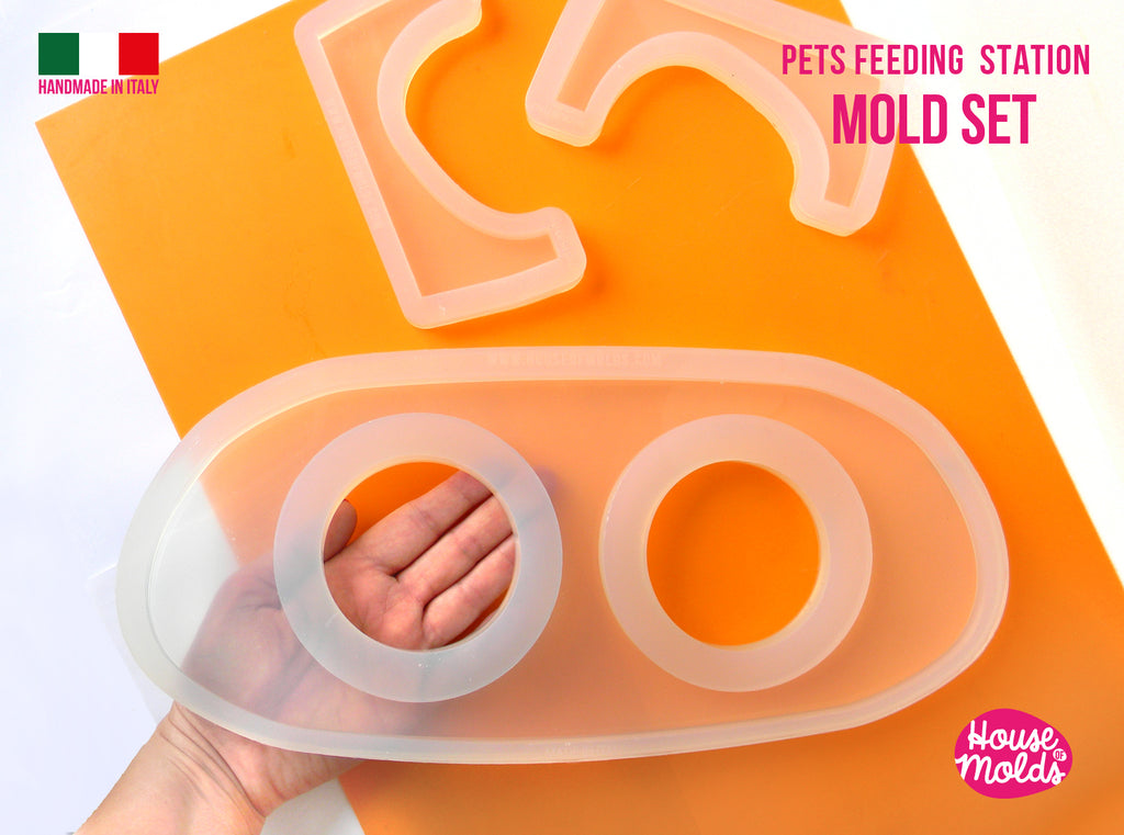 🐱 Cats Feeding Station 3 Molds Mold Set - high quality silicone mold glossy and smooth surface castings - special design House of molds