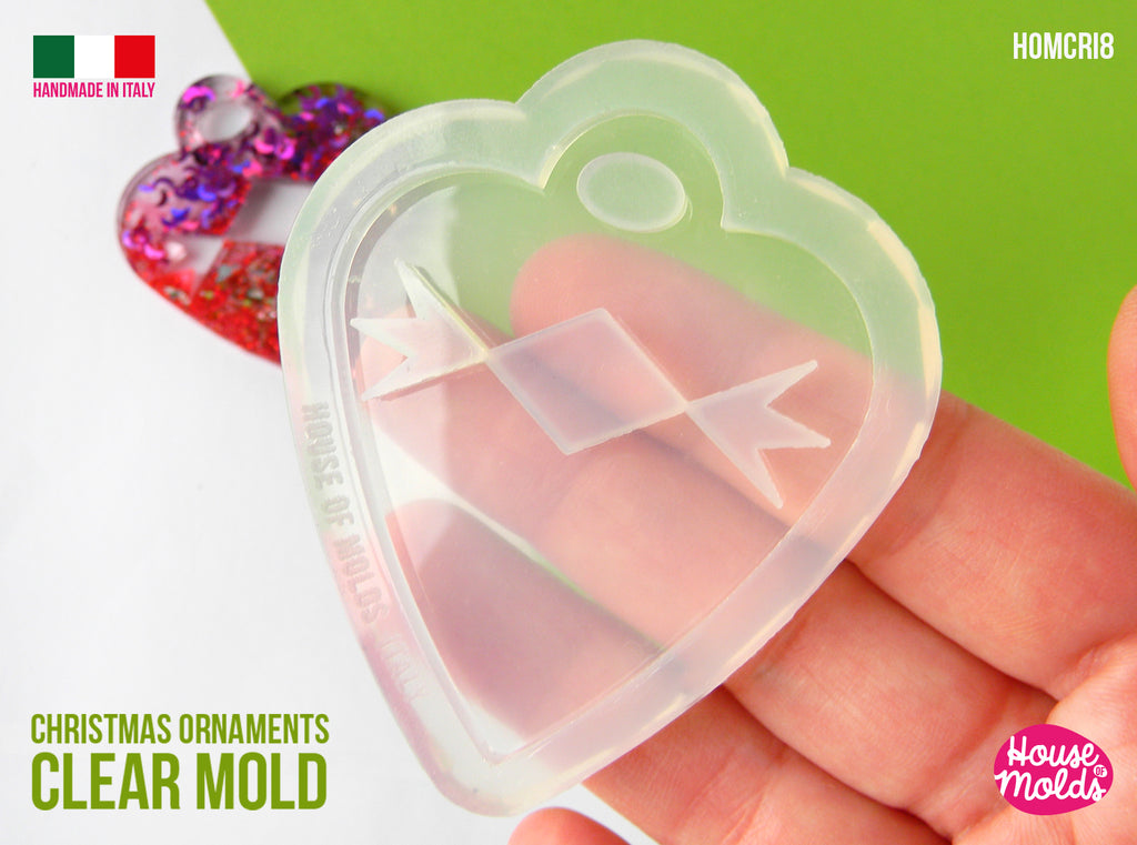 Christmas Sacred Heart Clear Mold , 61 x 51 mm 4 mm thickness , super shiny - house of molds made in Italy