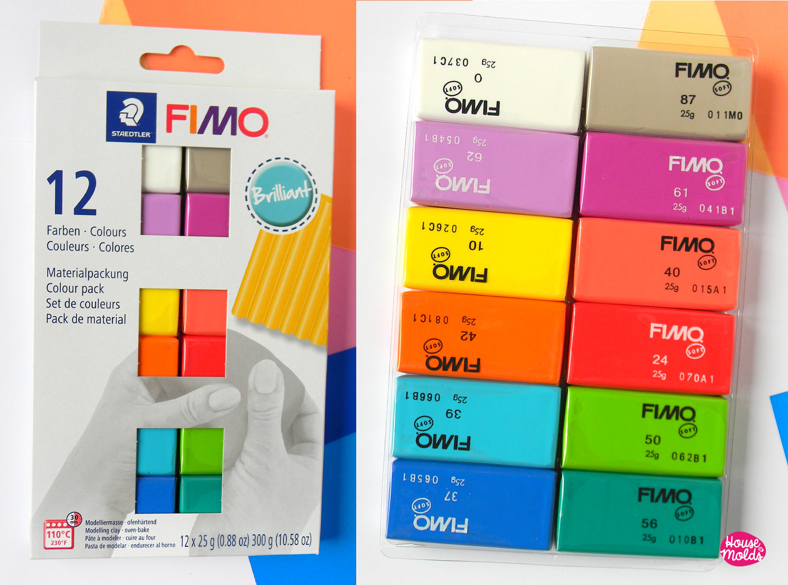 Fimo Clay - Set of 12 Basic Colors