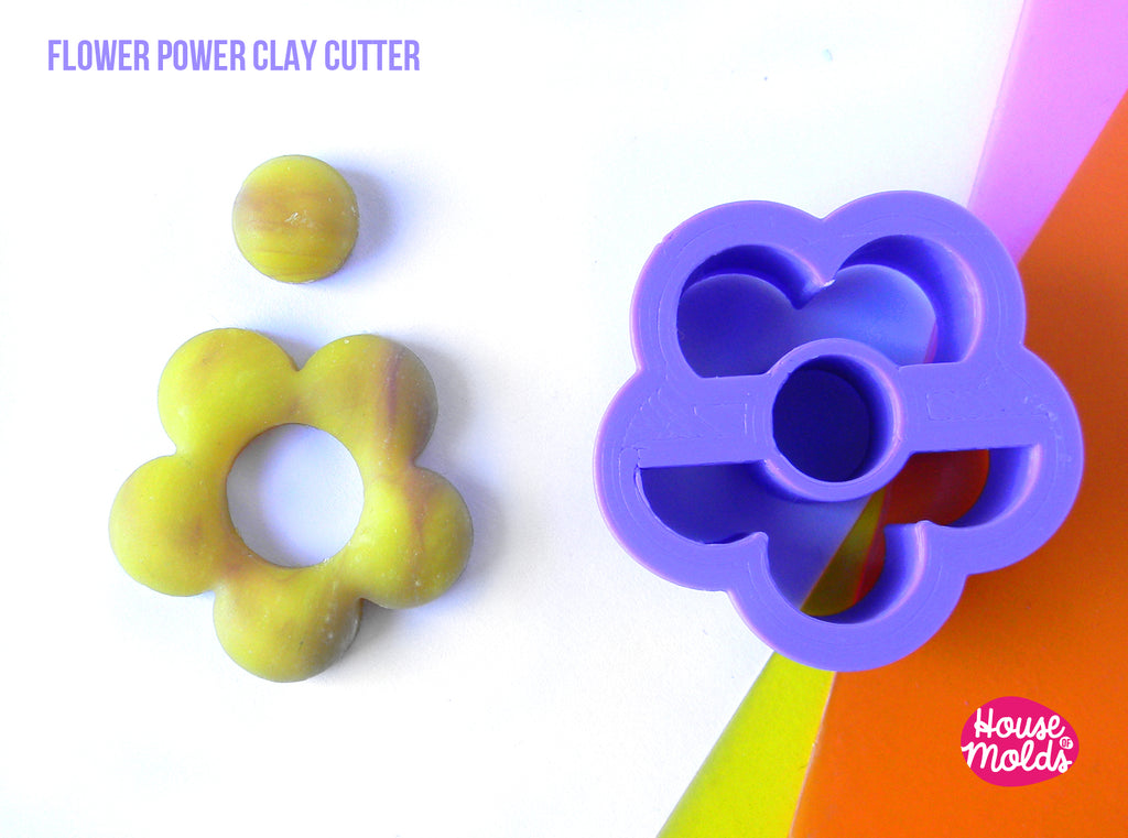 FLOWER POWER CLAY CUTTER - BIOBASED PLA - CLEAN CUT EDGES