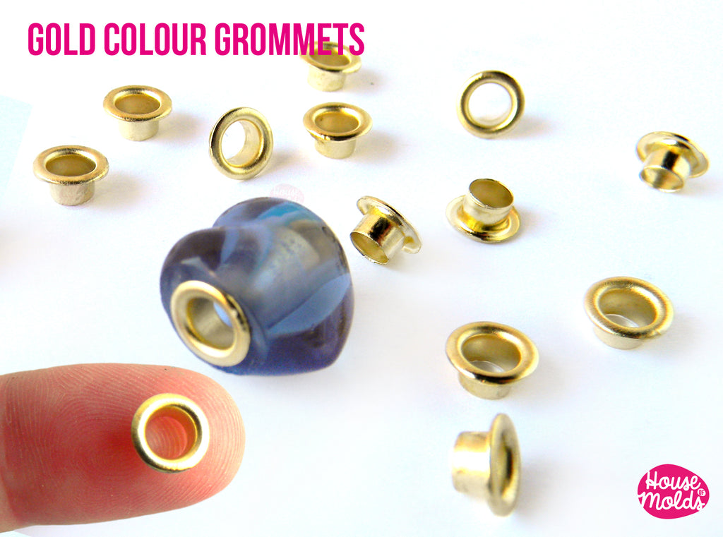 Brass Grommets Gold Colour for European style Beads,drilled Bead, Inner Hole 4,5 mm