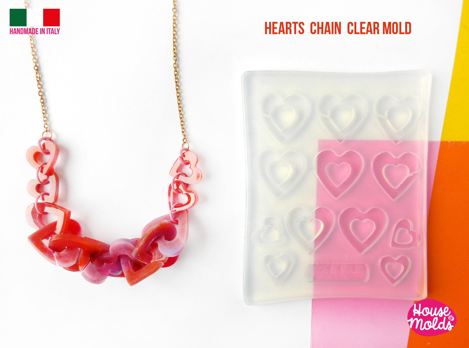 Faceted Hearts 8 mm x 10 mm- 4 cavities Mold for your precious keepsak –  House Of Molds