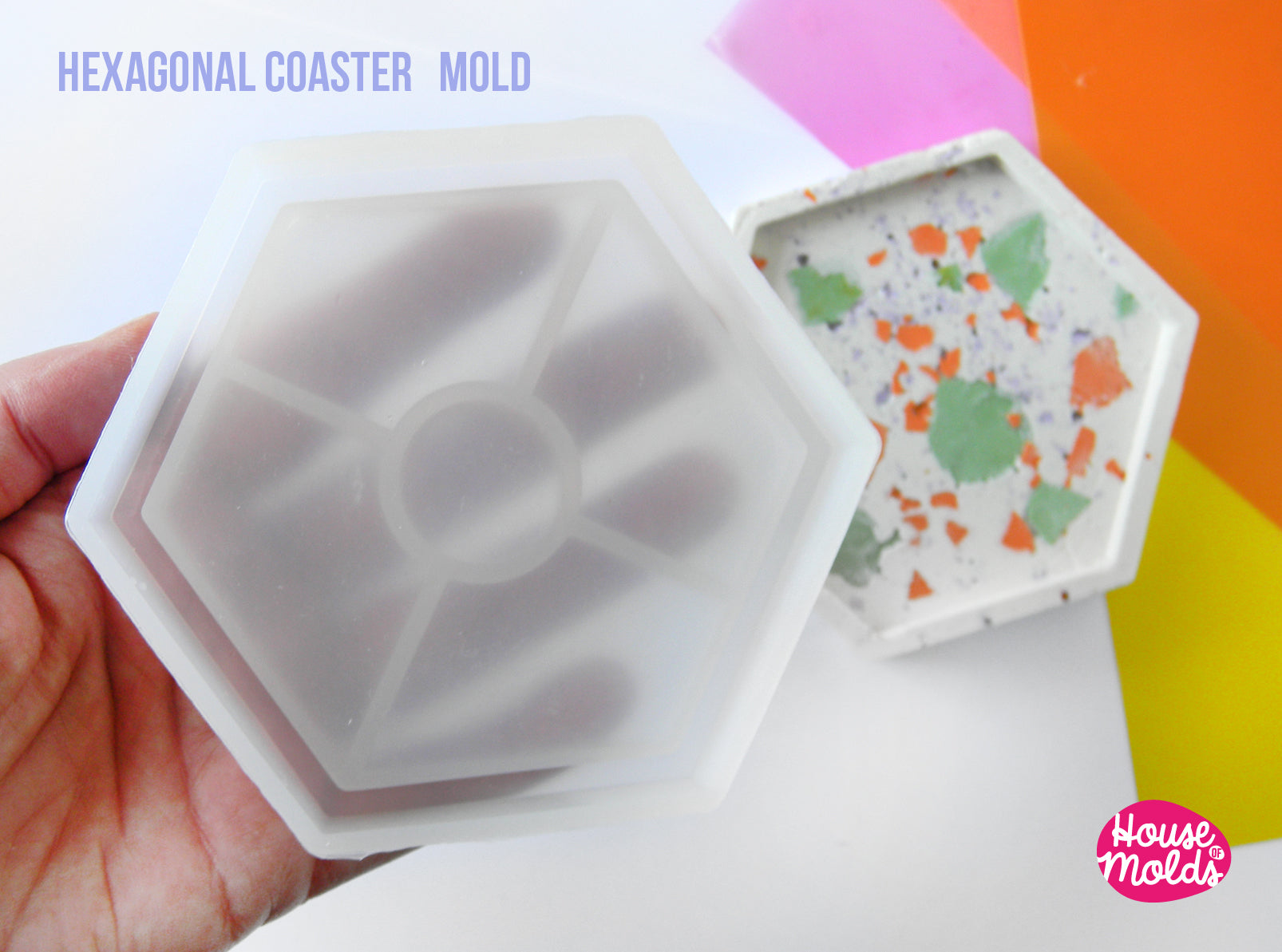 Hexagonal Coaster industrial Mould - 10 x 10 cm thickness 1,6 cm - REA –  House Of Molds