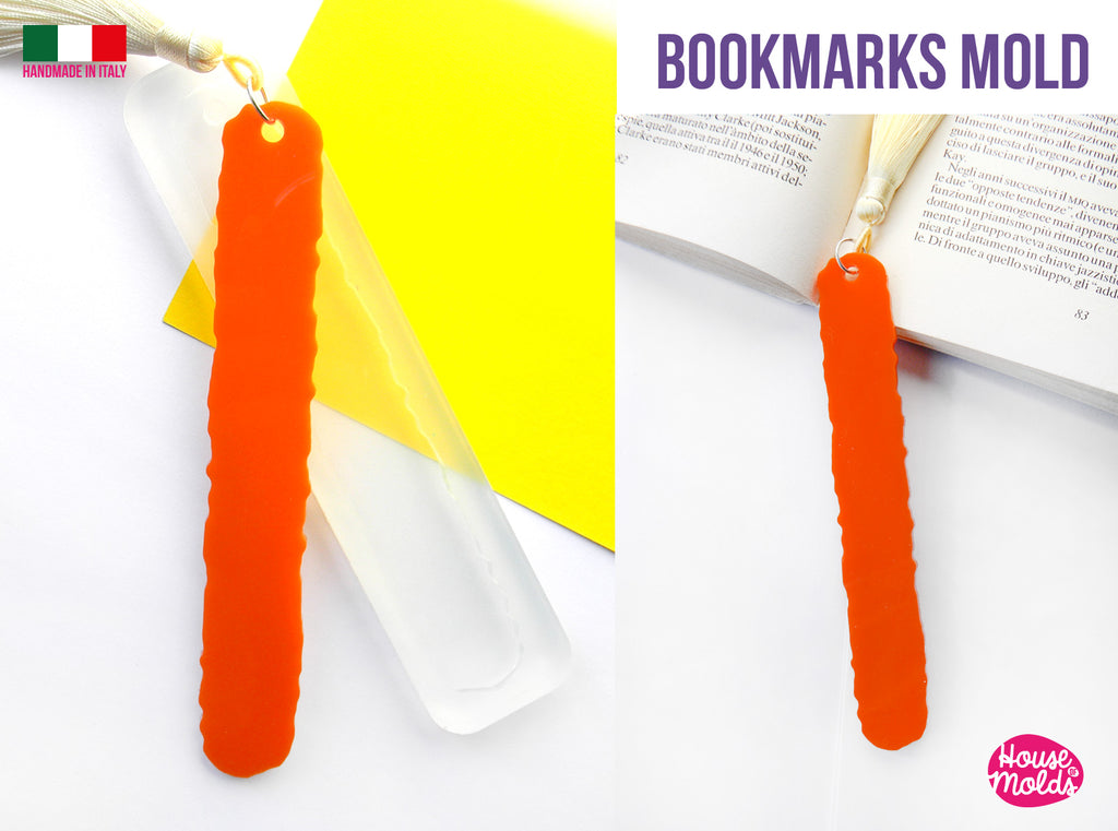 Irregular Bookmarks Clear Mold -BOOKMARK 2,1 cm x 13,5 cm lenght - super shiny high quality mold-  House of molds Italy  - HOMBKIRE1
