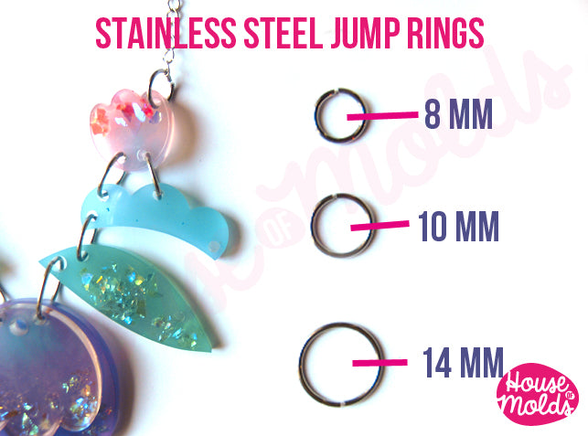 Stainless Steel Open Jump Rings - DIAMETERS TO CHOOSE- very