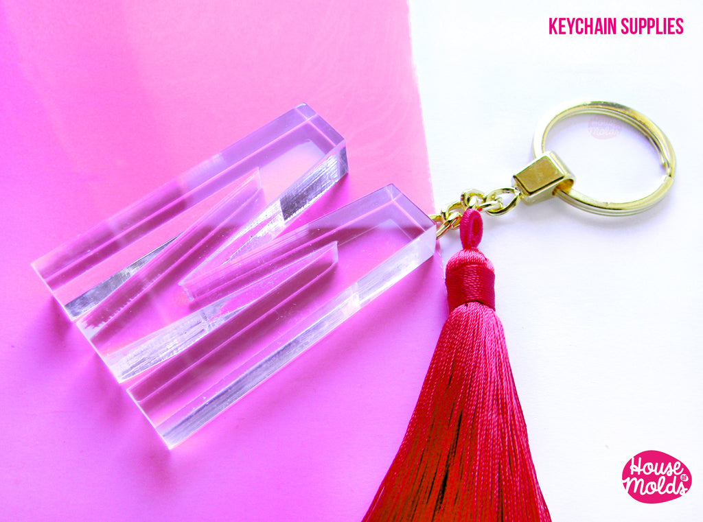 KEYCHAINS SUPPLIES 4 COLOURS TO CHOOSE-  KEYCHAIN MAKING with SPLIT RING