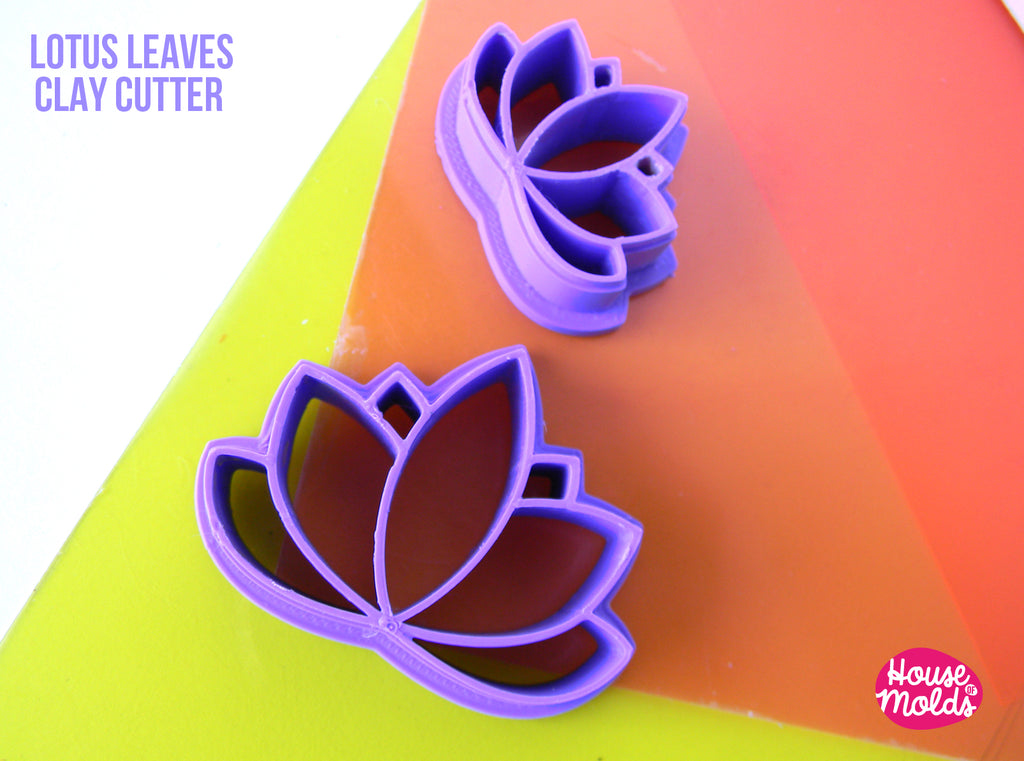 LOTUS LEAVES CLAY CUTTER  - BIOBASED PLA - CLEAN CUT EDGES - House of Molds