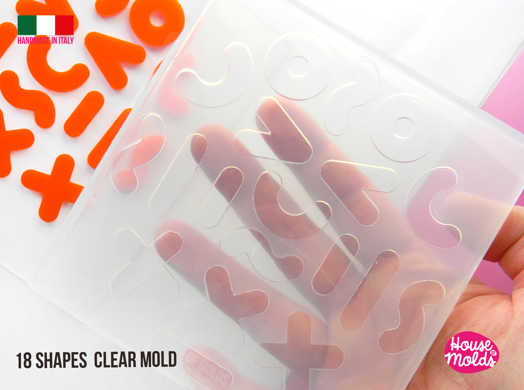 Memphis Shapes 18 cavityes Clear Mold  - glossy and smooth surface House of molds