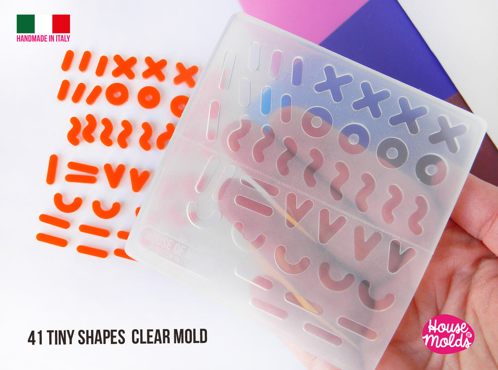 TINY Memphis Shapes 41 cavityes Clear Mold  - glossy and smooth surface House of molds