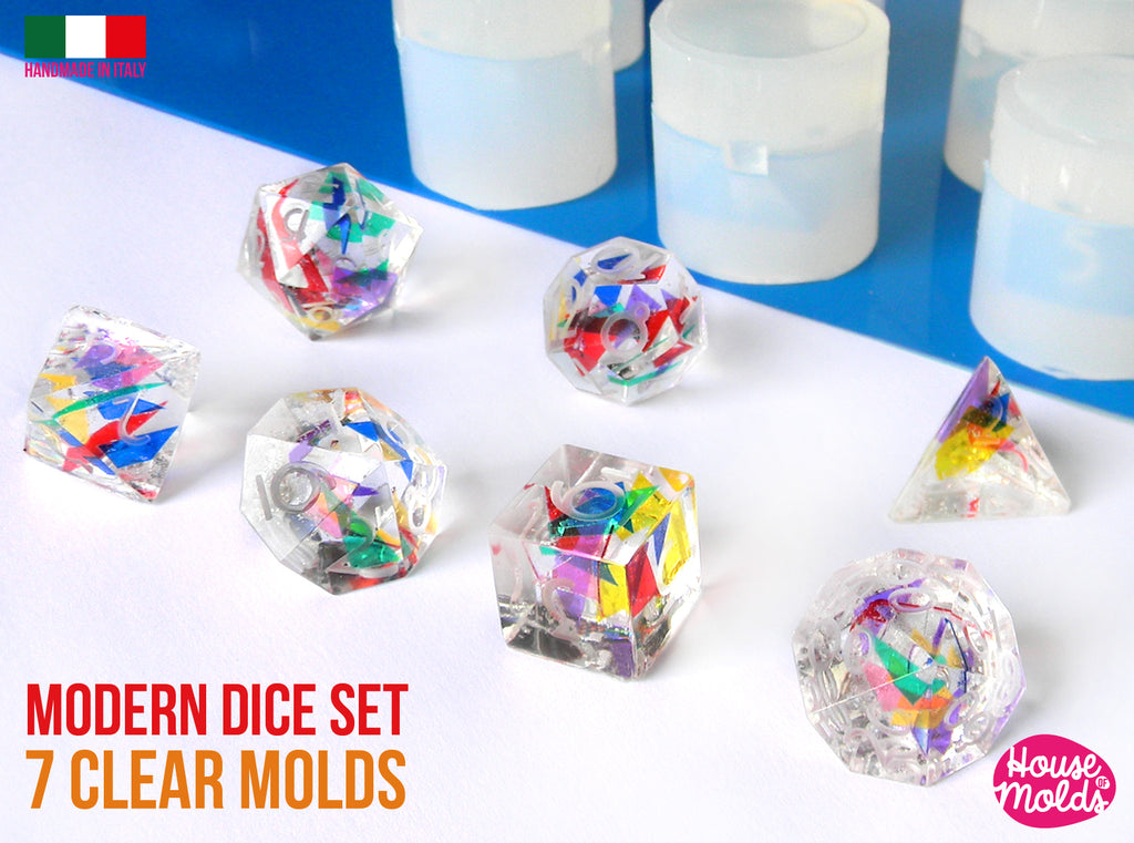 D&D Dice Mold - Silicone Resin Casting Mould - DND Polyhedral - Cap Slab  Style - Sharp or Round Edge - Board Games - Role Playing Games - TTRPG