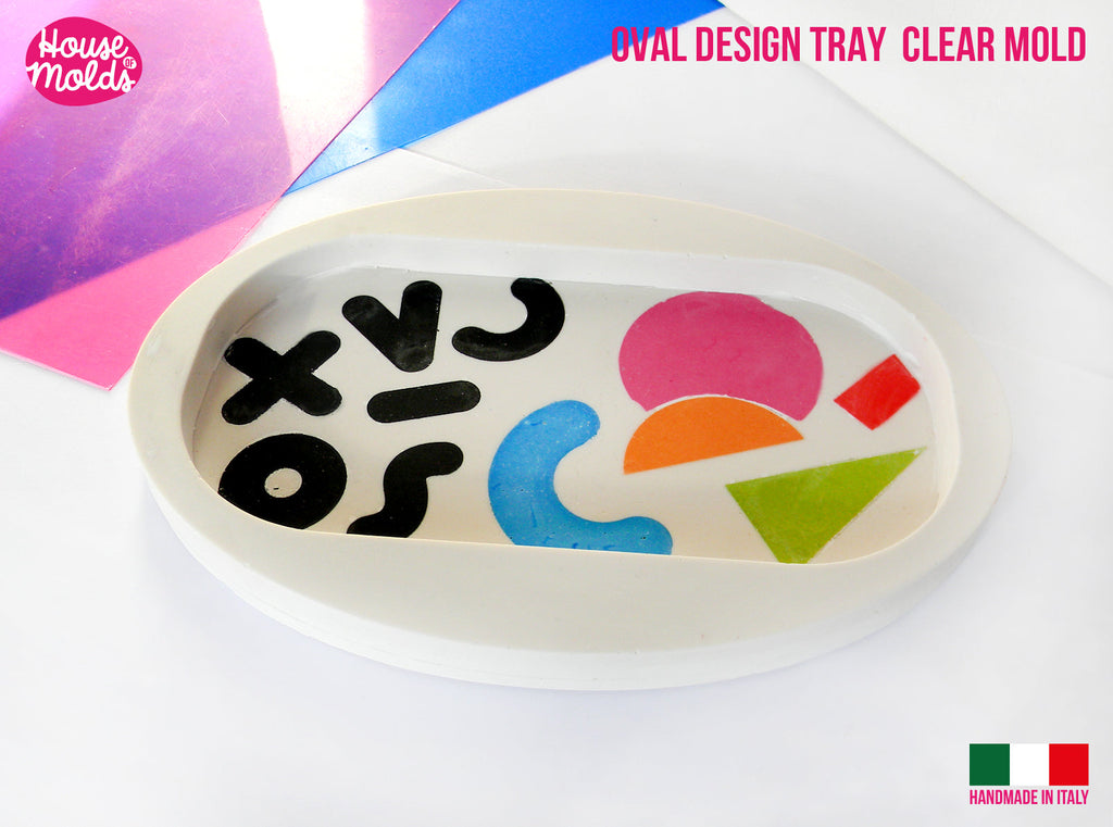 IMPERFECT Oval Tray  Clear Mold - modern tray  mold - 16,5 cm x 11,3 cm-super glossy - house of molds
