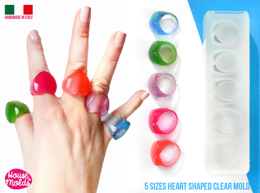 Cube Rings Celar Mold- 5 sizes Cube rings resin rings maker-super shin –  House Of Molds