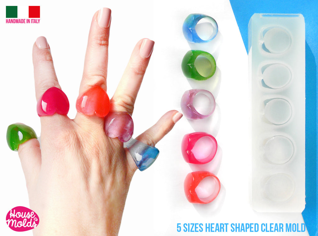4 sizes Cube Rings clear Mold- 4 sizes Cube rings resin rings