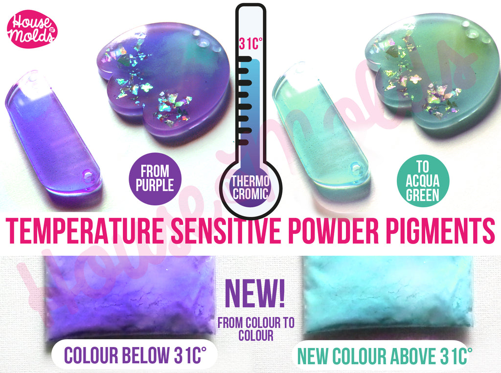 2 Colours Temperature sensitive Special Powder Pigments , Colour 1 at 31C (87.8 F)changes to Colour 2 above 31C-Just magic