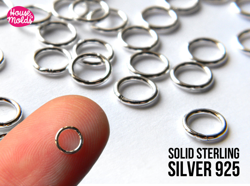 Solid Sterling Silver 925 Jump Rings  - 5 mm external diameter - luxury quality