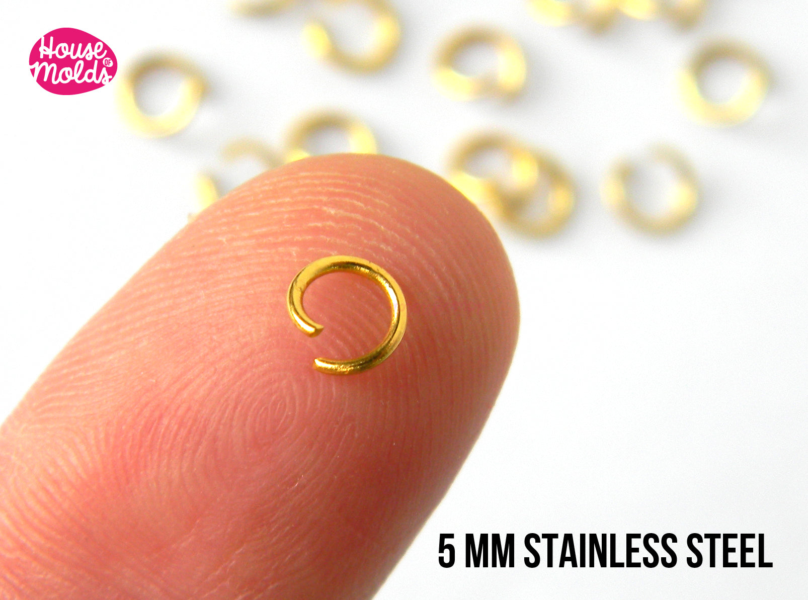 Gold Finish Open Jump Rings, Metal Jewelry Findings, 4mm, 6mm and