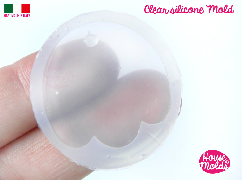 Tulip Clear Mold with Pre Made Hole on Top! Transparent Mold to make earrings or pendants: super shiny and easy work with-made in italy