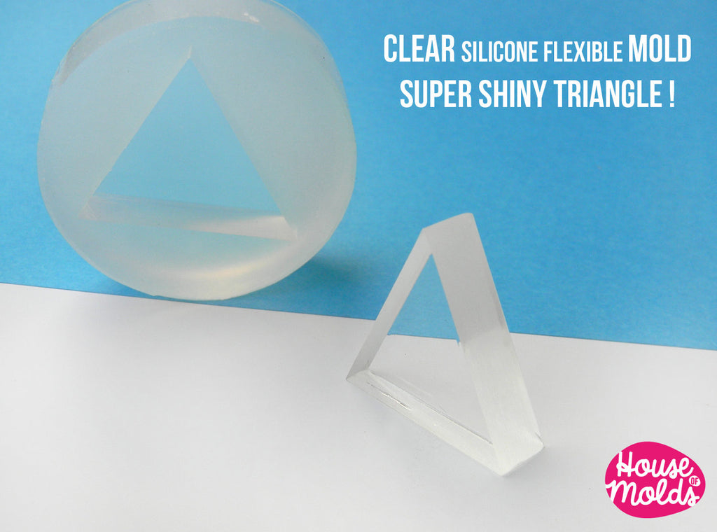 Triangle Clear Mold ,flat triangle transparent Mold to make resin earrings or pendants-very shiny surface easy to use