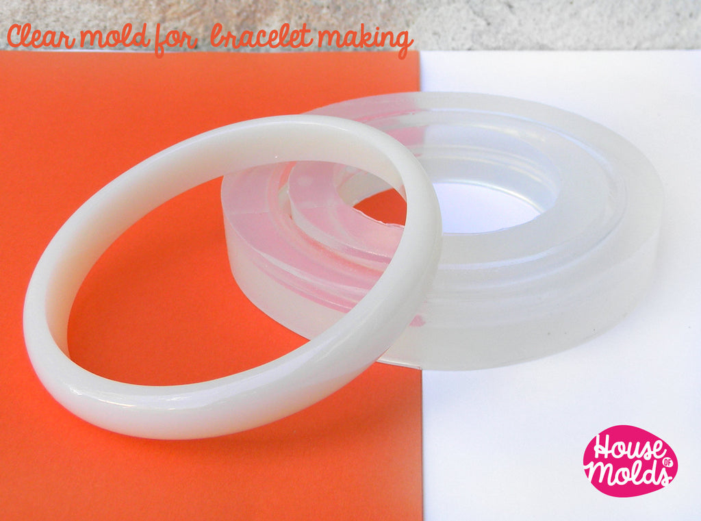 Stackable Thin Bracelet Clear Mold , 68 mm inner diameter bangle , shiny results