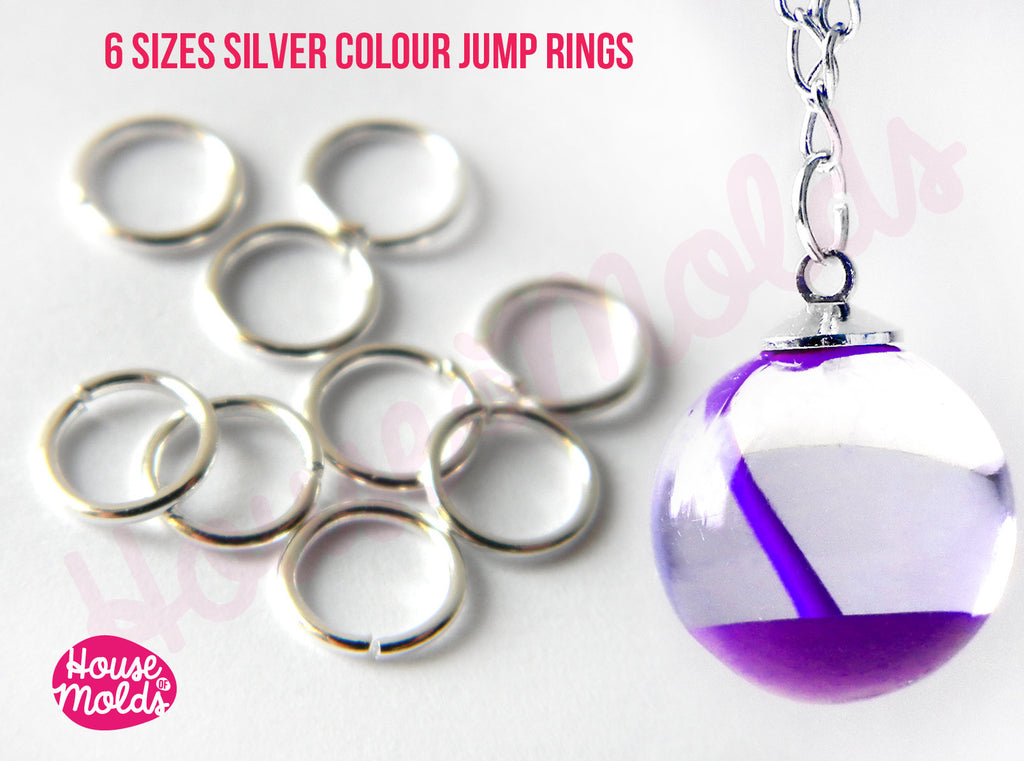 Silver ColourJump Rings -very resistant and quickly link your pendant with necklace-6 sizes 1600 pcs box
