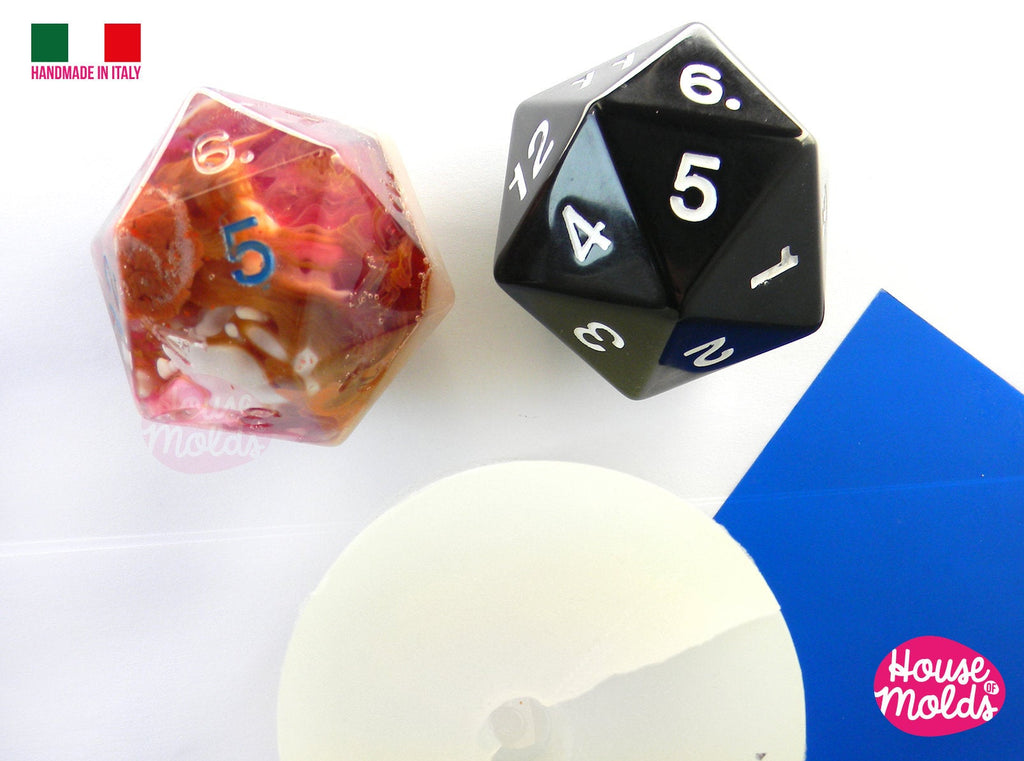 D20 Big Dice Mold 5 x 6 cm Clear Silicone Molds HOUSE OF MOLDS Role Pl –  House Of Molds