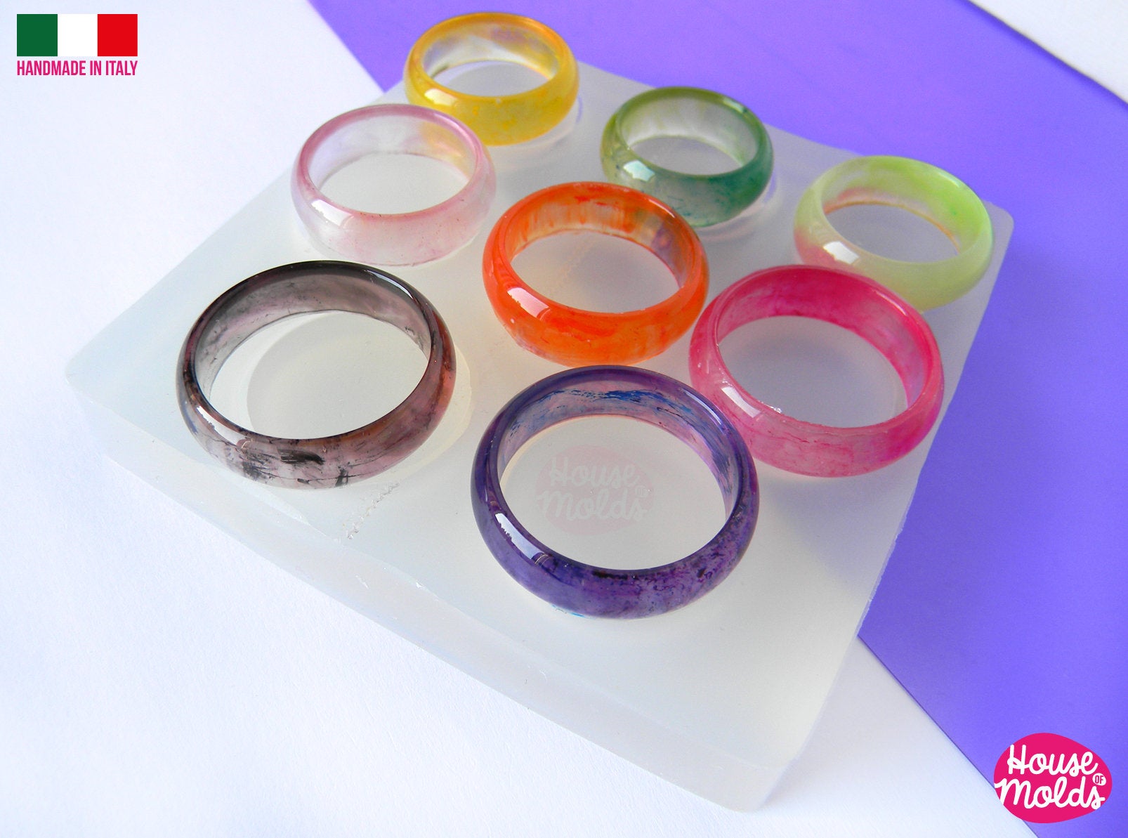 Clear Multi Size Mold ,for 60s resin rings,4 SIZES rings mold