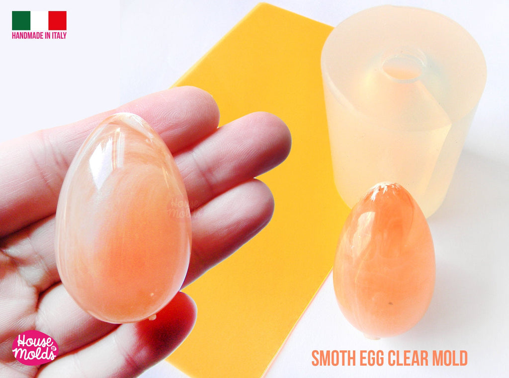 Smooth Egg Clear Mold -30 mm max diameter x 46 mm tall-super glossy resin reproductions -house of molds