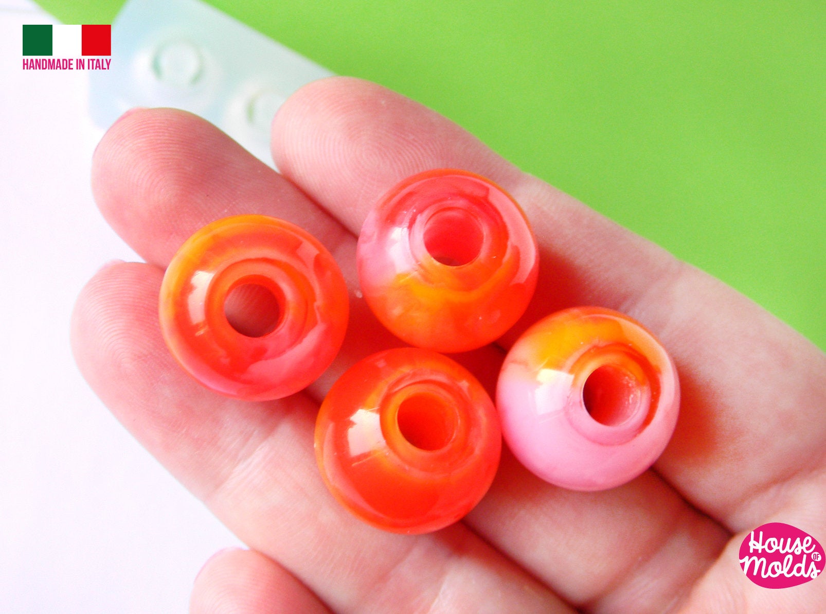 SNASAN 4piece Silicone Mold For Ball Bead Jewelry Making 12mm 16mm