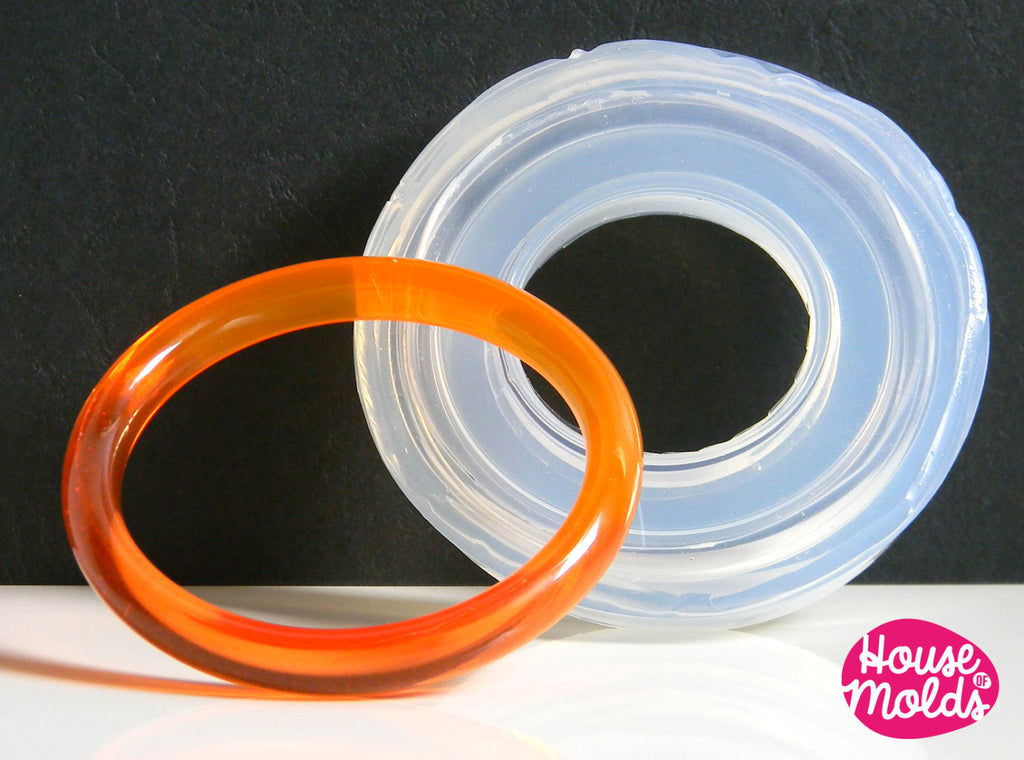 Rounded Smooth Bangle Clear Mold, 67 mm inner diameter bangle - super shiny casting
