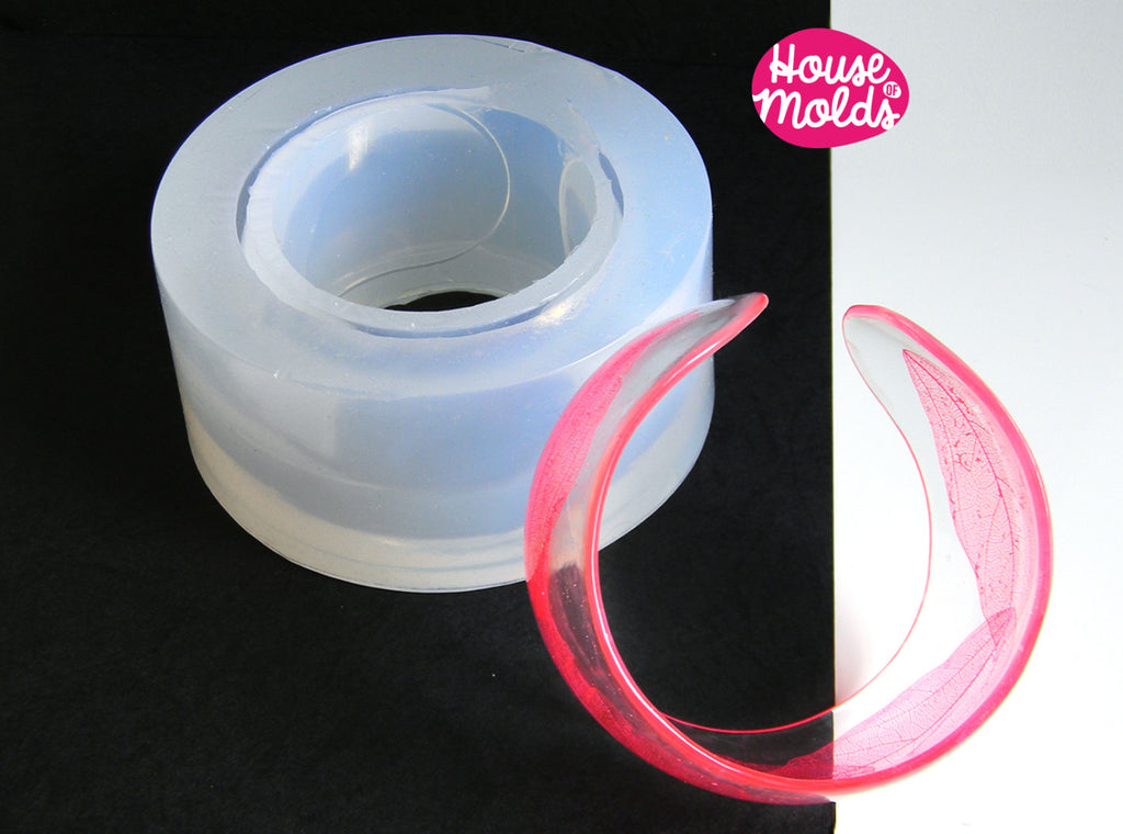 Rounded Cuff  Bangle Clear Mold, 65 mm inner diameter  Resin Bangle super shiny