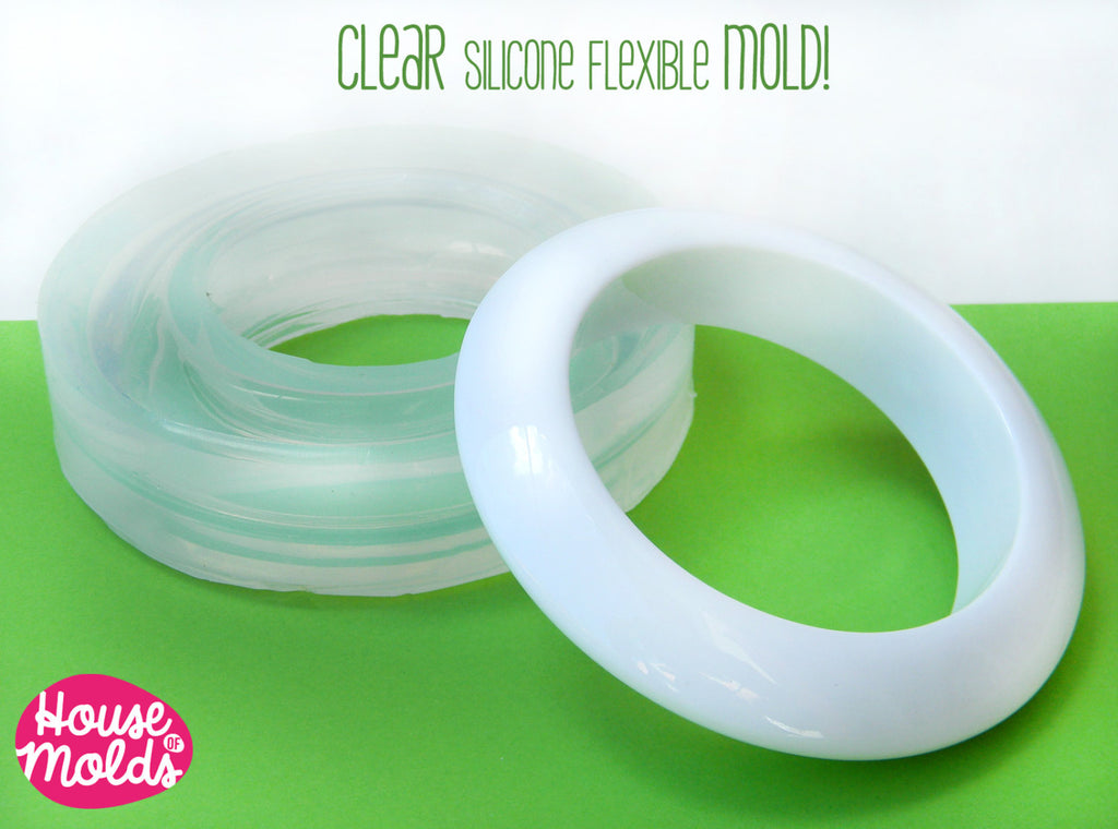 Space Age bangle Clear Mold, 67 mm inner diameter - great effect bold bangle mold - house of molds