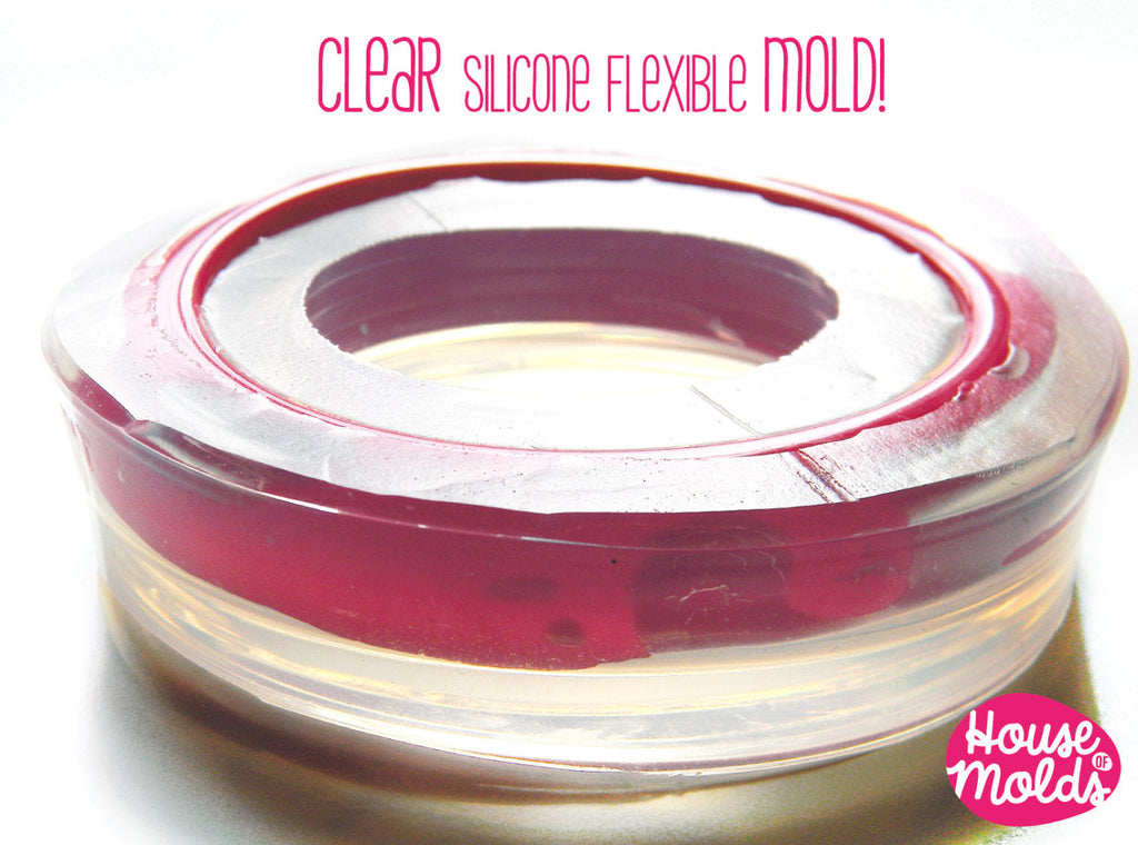 IMPERFECT Oval Bangle Clear Rubber mold,68 mm diameter bangle mold,glossy resin casting