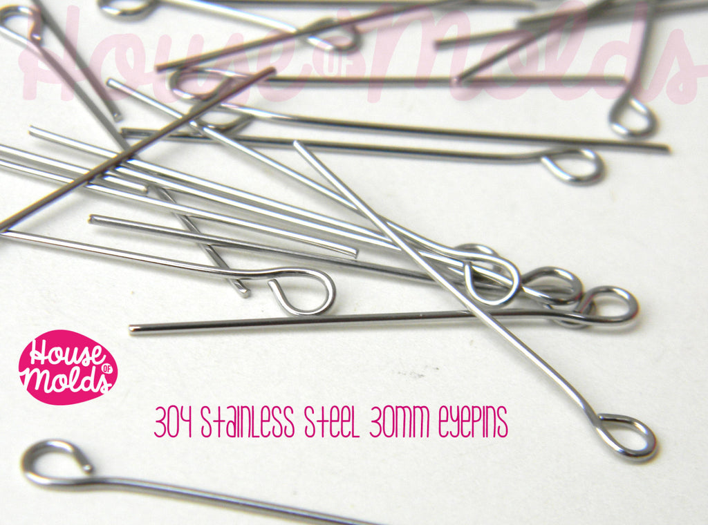 Stainless Steel 30 mm Eyepins -perfect for create your pendants or earrings!