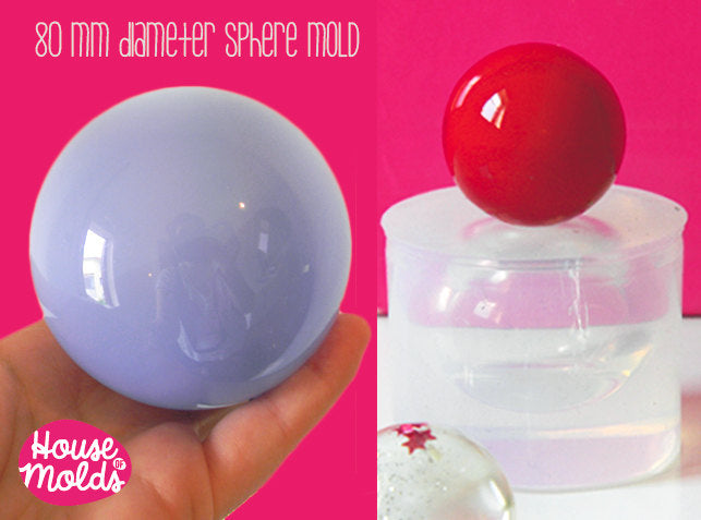 Clear Mold for BIG Sphere from 8 to 15 cm diameter , Mold for