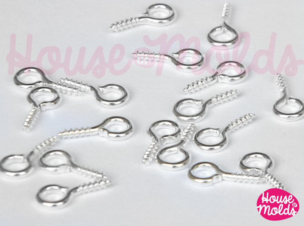 Silver Plated Screw Eyepins 8x4 mm-perfect for create your pendants or earrings