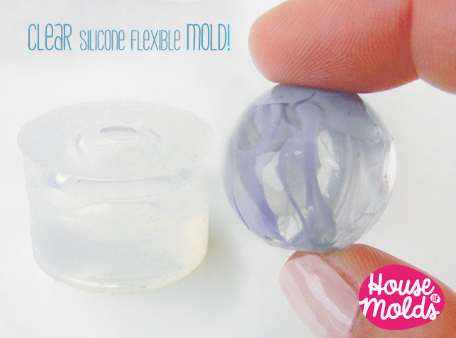 Clear Mold for Sphere 2,5 cm diameter ,Mold for resin Ball,super shiny orbs,smooth surface,clear mold pendants maker