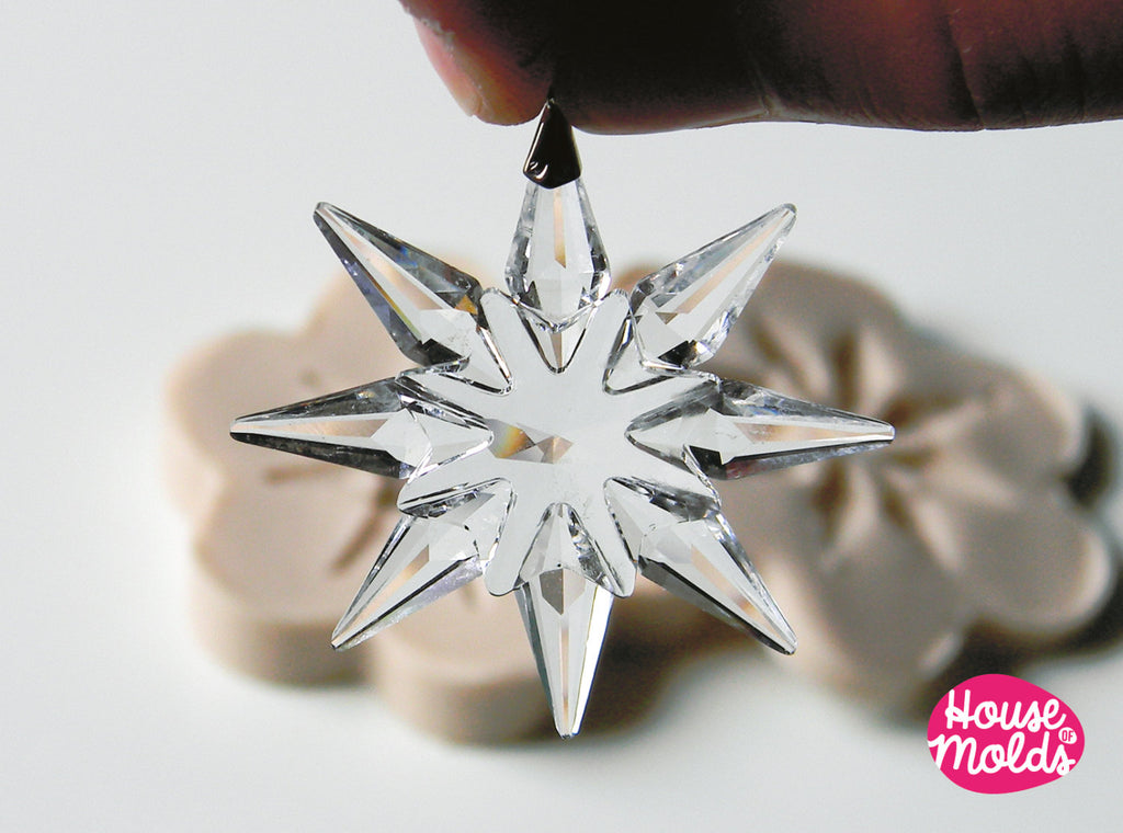 Crystal Snowflake silicone  mold,mold for Christmas/ wedding decorations-house of molds shiny molds