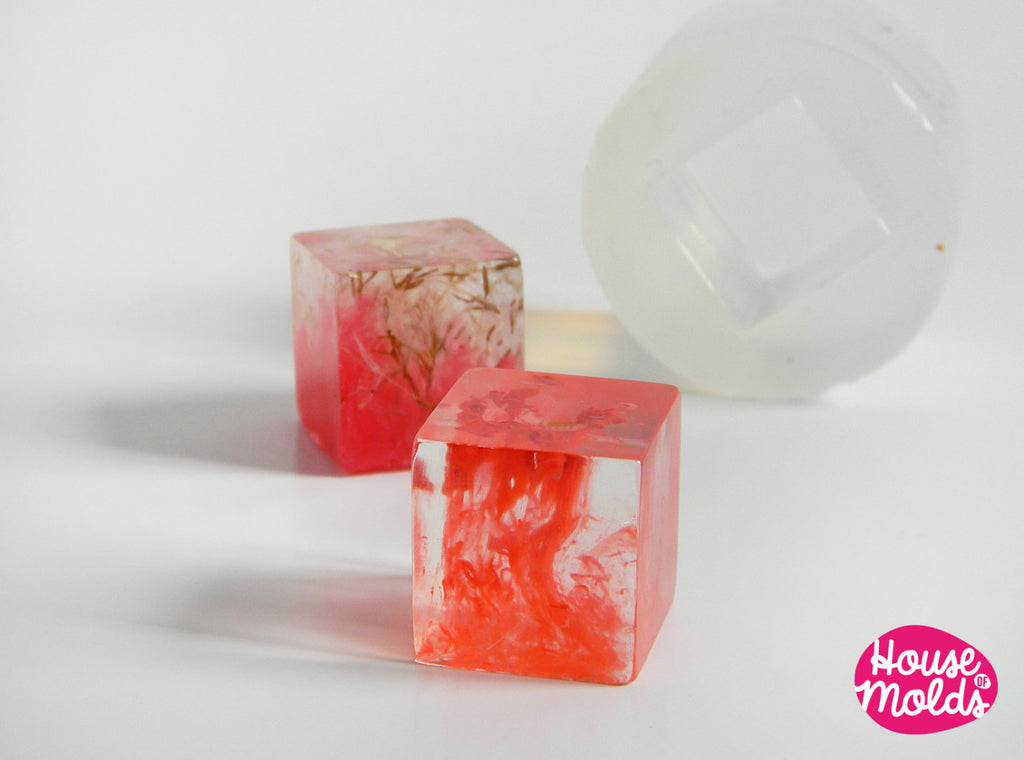Cube Clear Mold  ,Mold for  2 cm Resin Cube-House Of Molds super clear resin mold
