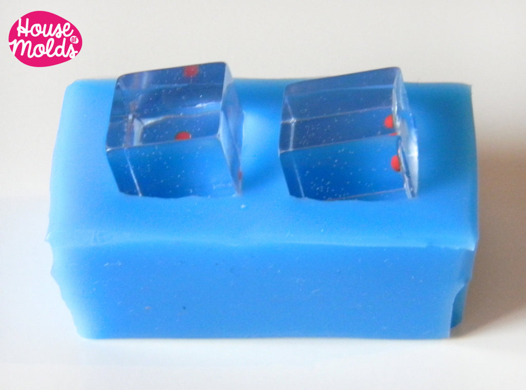 2 Cubes Silicone mold - 15 x 15 mm  - House Of Molds-shiny resin creations