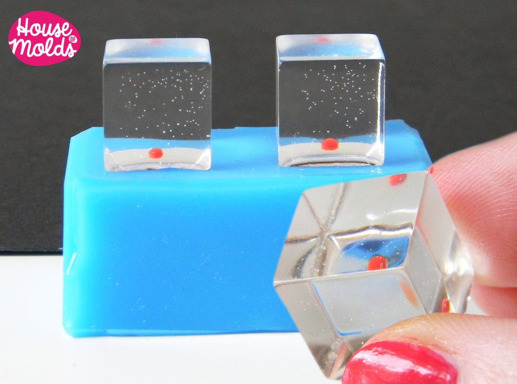 2 Cubes Silicone mold - 15 x 15 mm  - House Of Molds-shiny resin creations