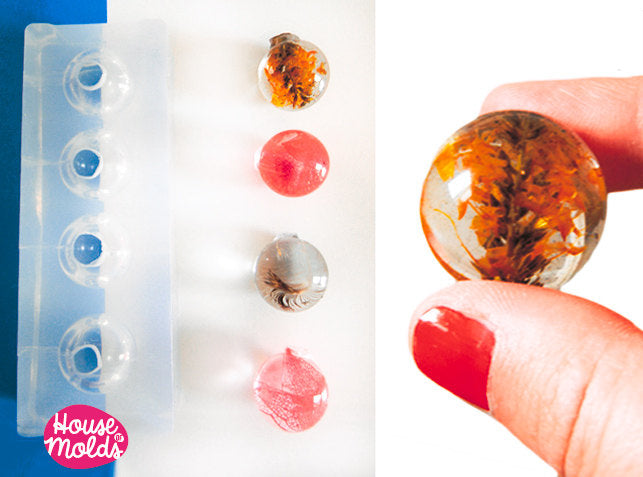 20 , 22, or 25 mm Multi Spheres Clear Mold , 4 cavities - shiny surface transparent mold-House Of Molds