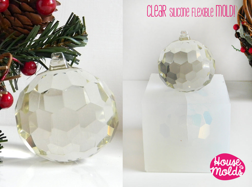 Faceted ball Clear Mold  ,Mold for  3D Christmas Ball card holder, art projects ,wedding decorations ,house of molds