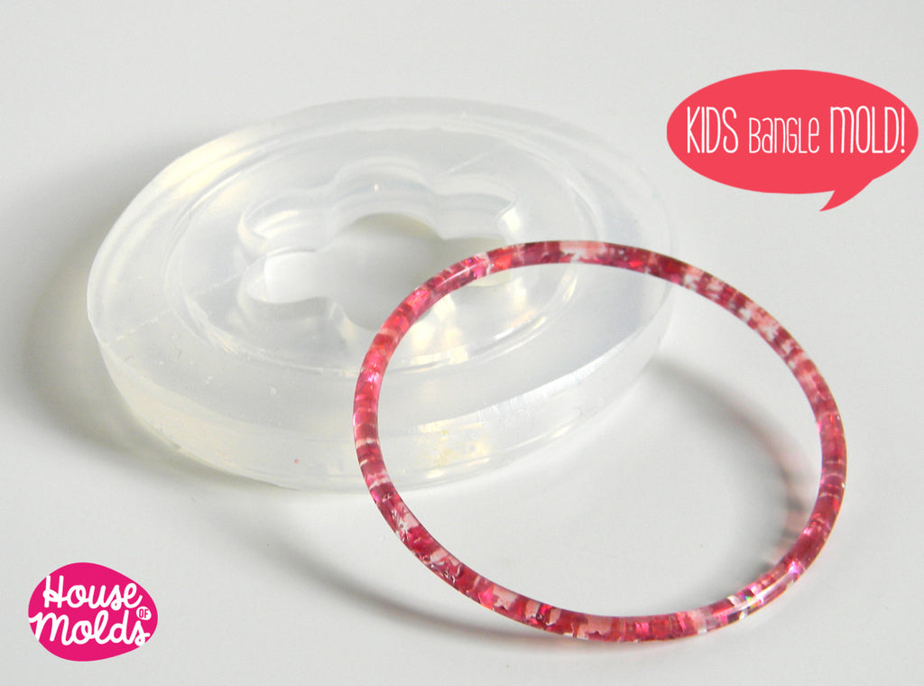 Kids Thin Bangle Clear Silicone Mold-Mold to create Kids Bangles-house of molds super clear mold