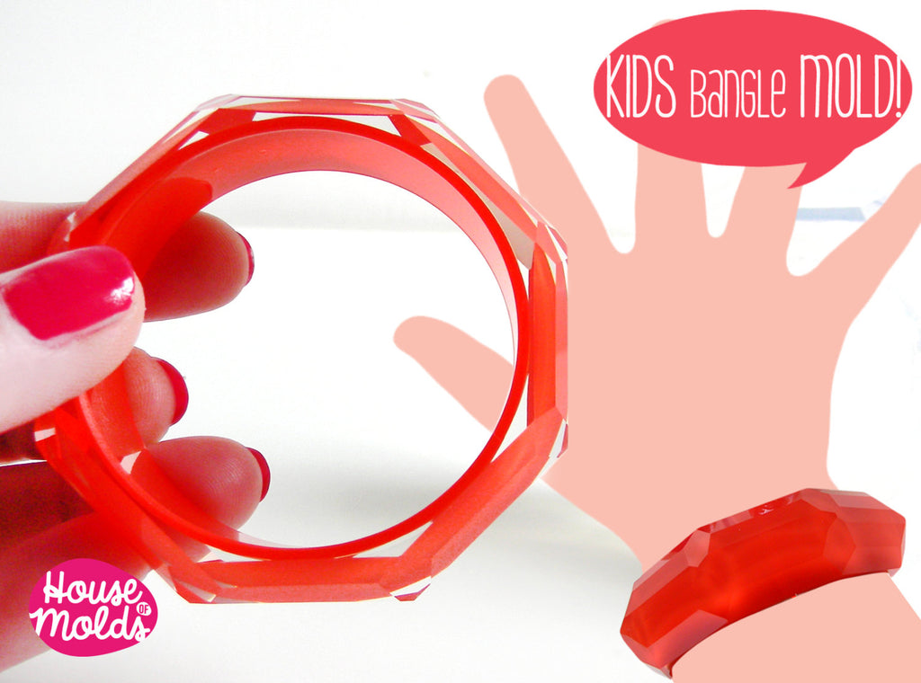 Kids Faceted Bangle Clear Silicone Mold-Mold to create Kids Bangles