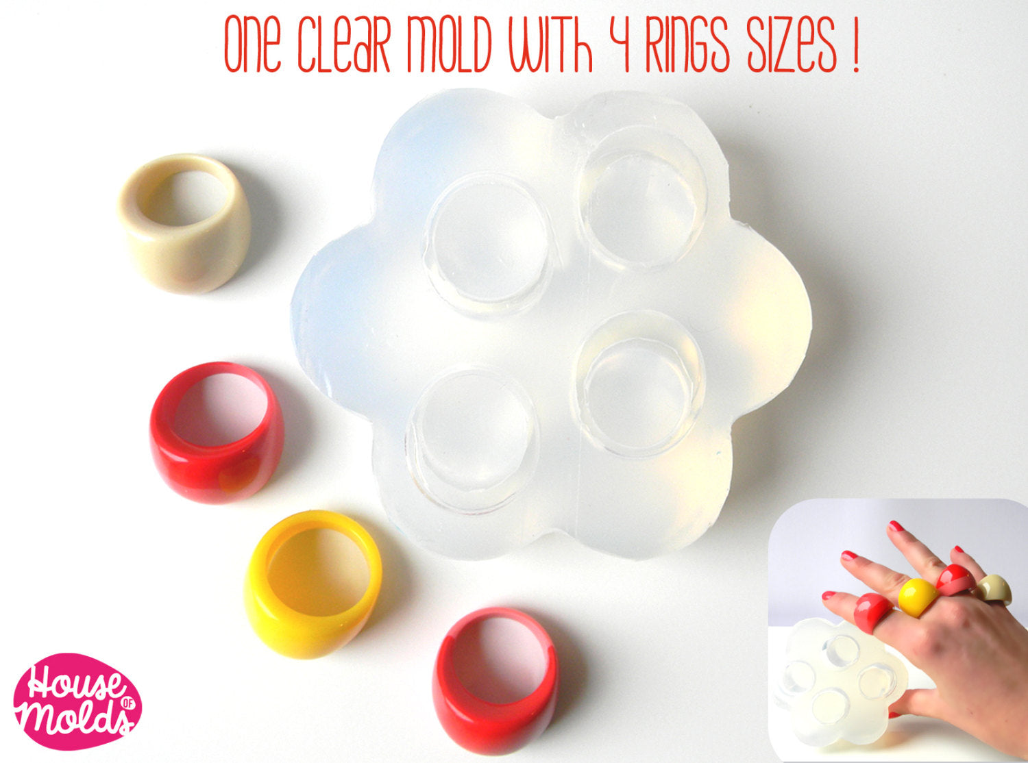 Rings Mold, Clear Silicone Molds for Multiple Styles and Shape