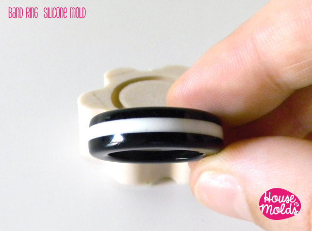 Band ring silicone mold,ring maker flexible mold,mold to make 1 size ring ,easy to use-house of molds