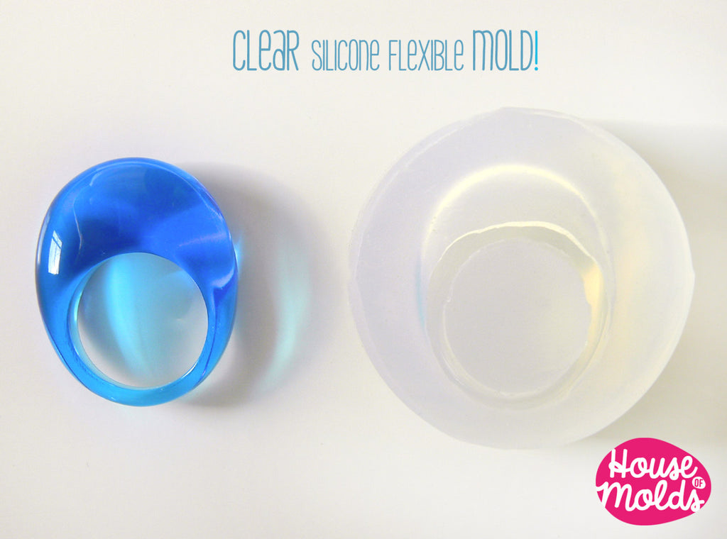 Oval Bubble ring Clear Silicone Mold,ring maker mold,transparent mold to make bubble oval rings,super shiny surface silicone mold