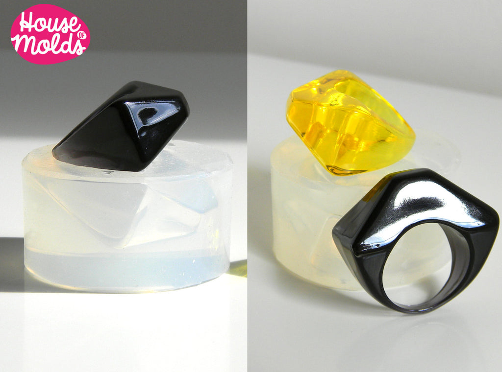 Triangle Ring Clear Silicone Mold, 1 size ring maker mold,perfect to embed flowers gems or little objects